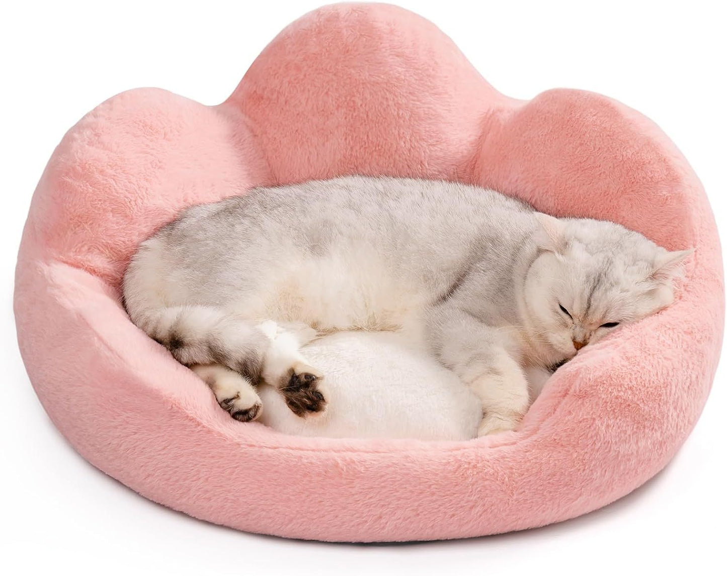 Fluffig Kattsäng 58 cm – Rosa, Halkfri & Tvättbar