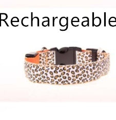 LED Hundhalsband – Justerbart & Säkert med Leopardmönster