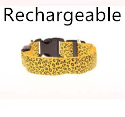 LED Hundhalsband – Justerbart & Säkert med Leopardmönster