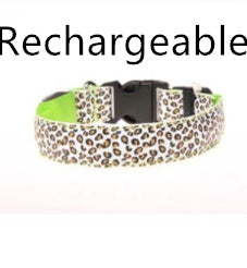 LED Hundhalsband – Justerbart & Säkert med Leopardmönster