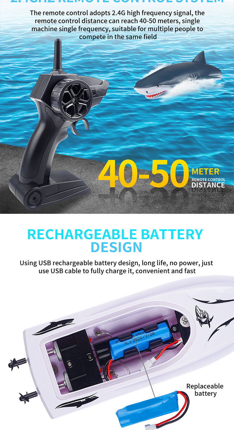 Remote Controlled Shark Boat – Waterproof RC Toy for Kids & Pool