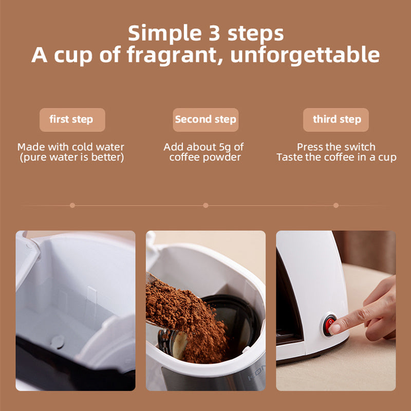 Helautomatisk Kaffemaskin – Mini & Portabel för Hem och Kontor