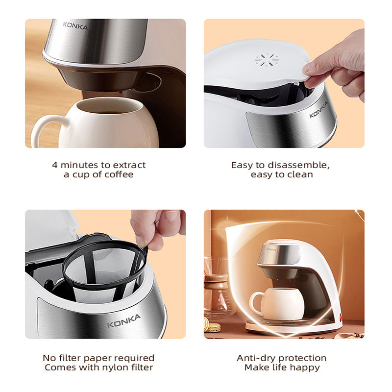 Helautomatisk Kaffemaskin – Mini & Portabel för Hem och Kontor