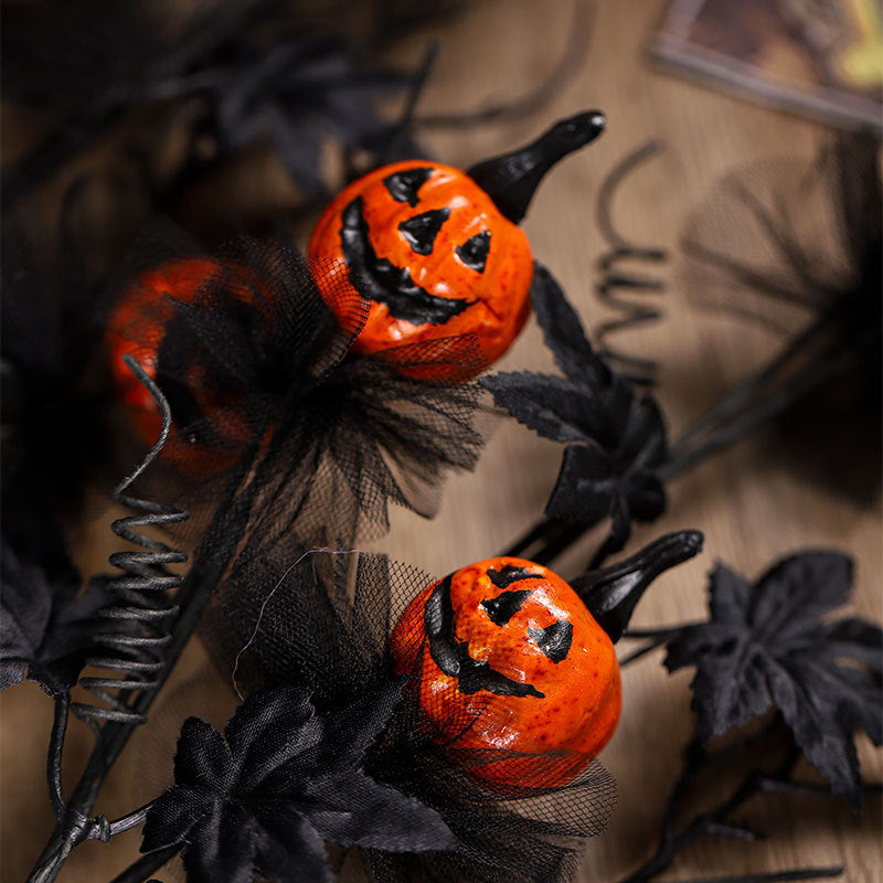 Halloween Dekoration – Svart Skräck Pumpa & Kvistbukett