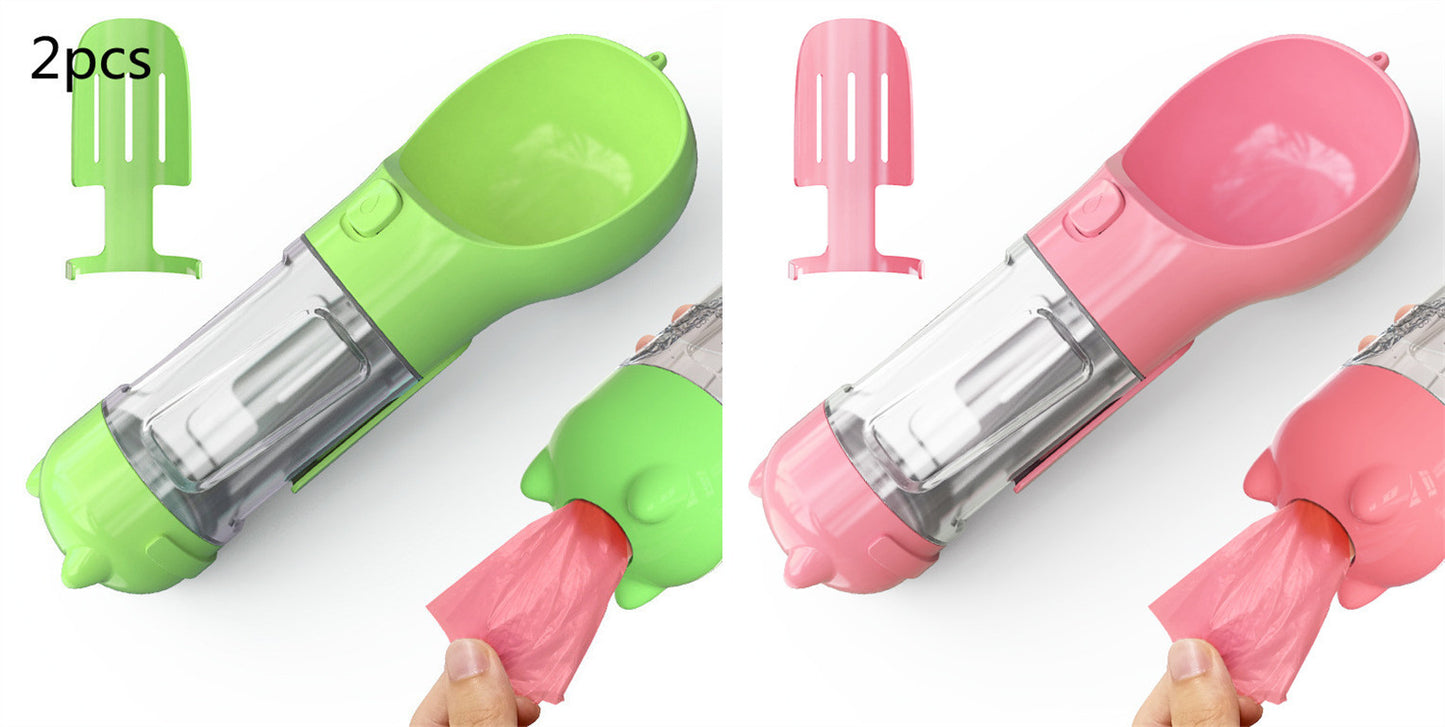 3-in-1 Pet Water Bottle – Bowl, Water Bottle & Bag Holder for Travel and Outdoor Use