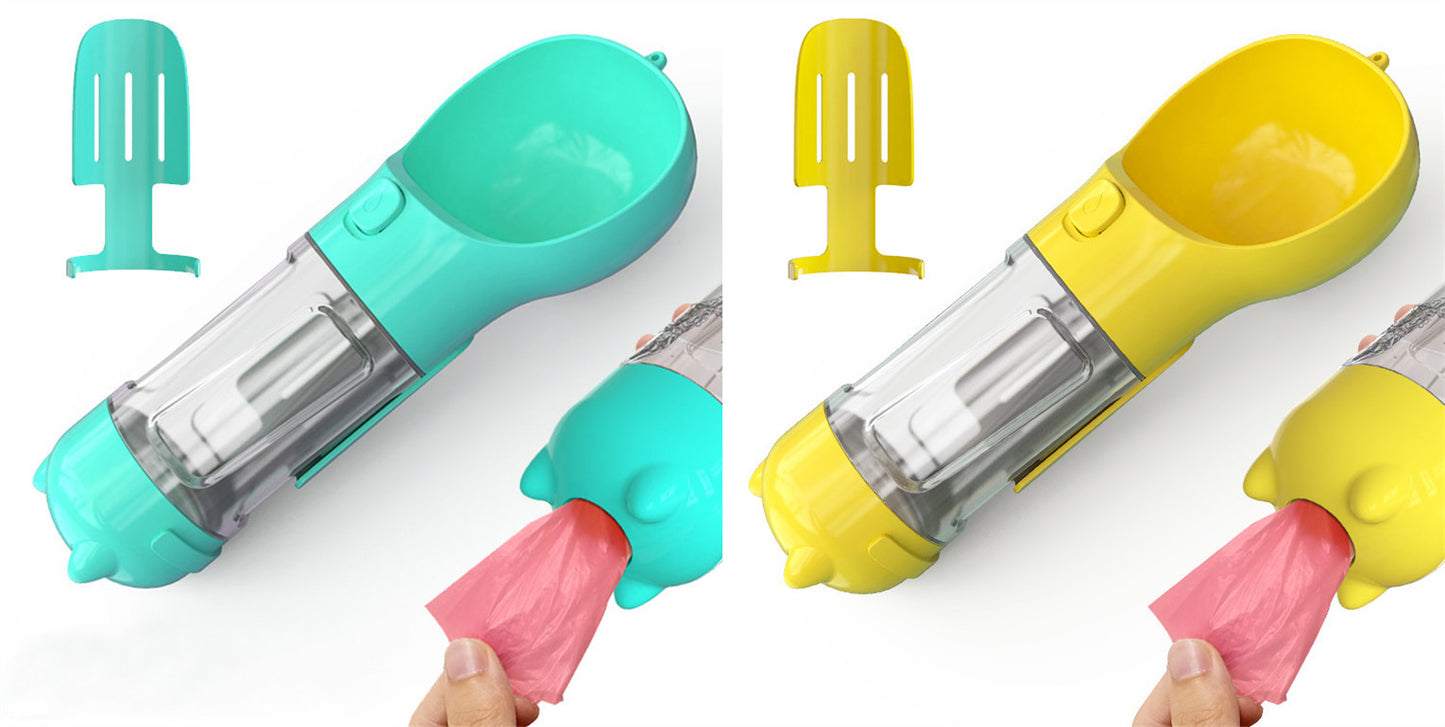 3-in-1 Pet Water Bottle – Bowl, Water Bottle & Bag Holder for Travel and Outdoor Use