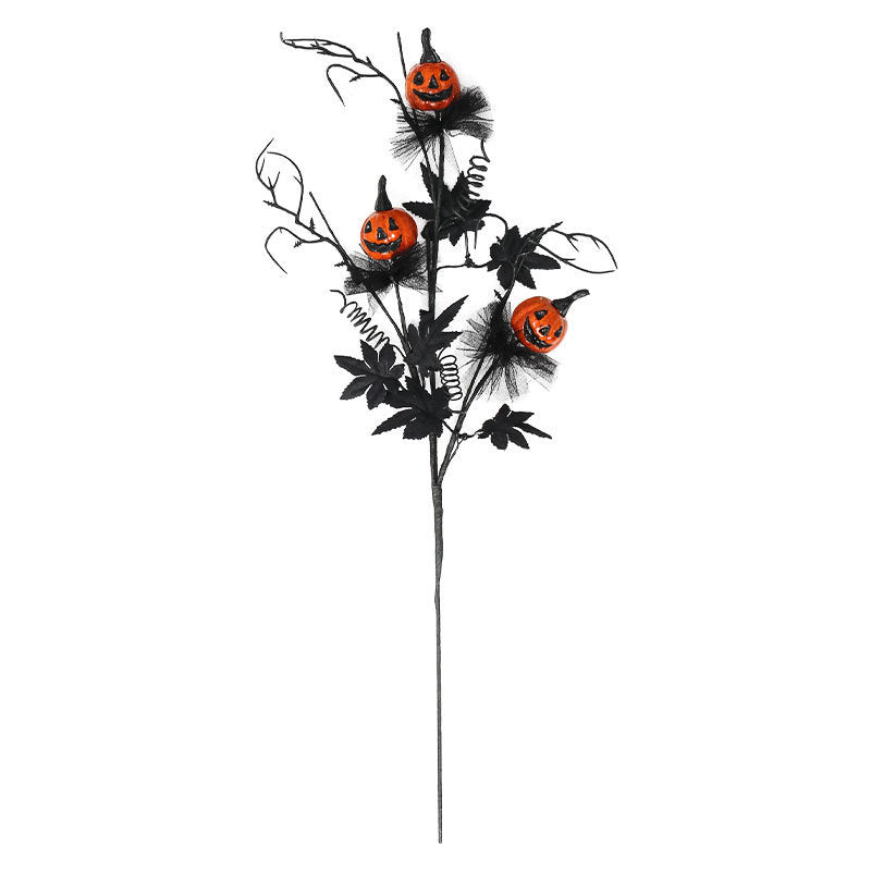 Halloween Dekoration – Svart Skräck Pumpa & Kvistbukett