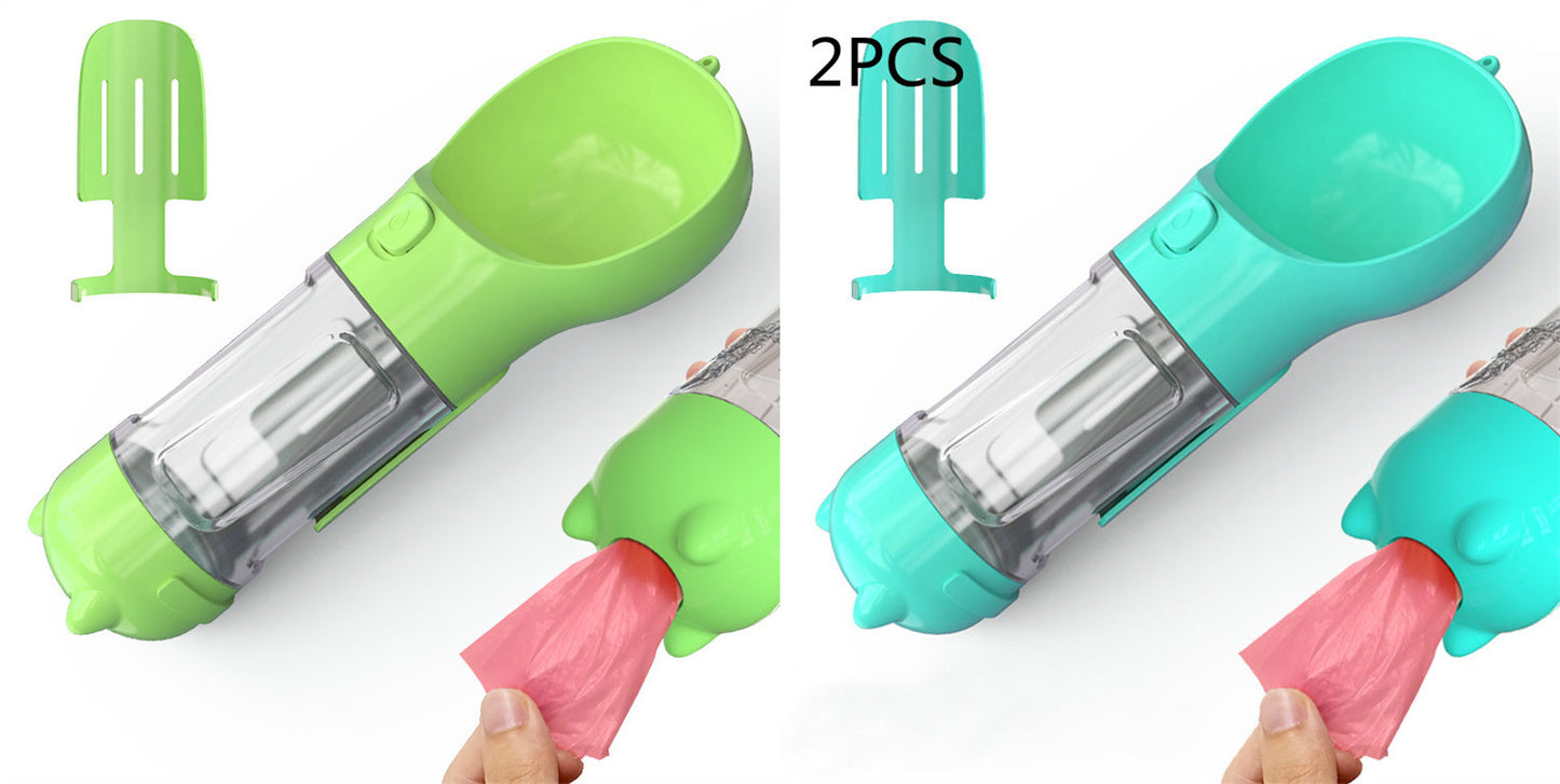 3-in-1 Pet Water Bottle – Bowl, Water Bottle & Bag Holder for Travel and Outdoor Use