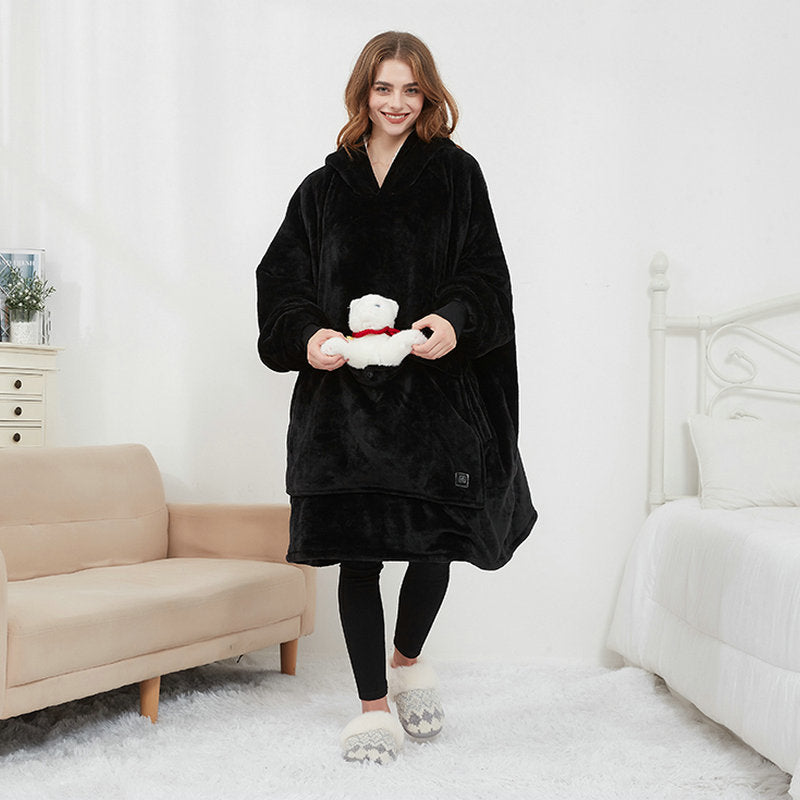 Värmande Hoodie Filt med USB – Stor, Mysig & Bekväm