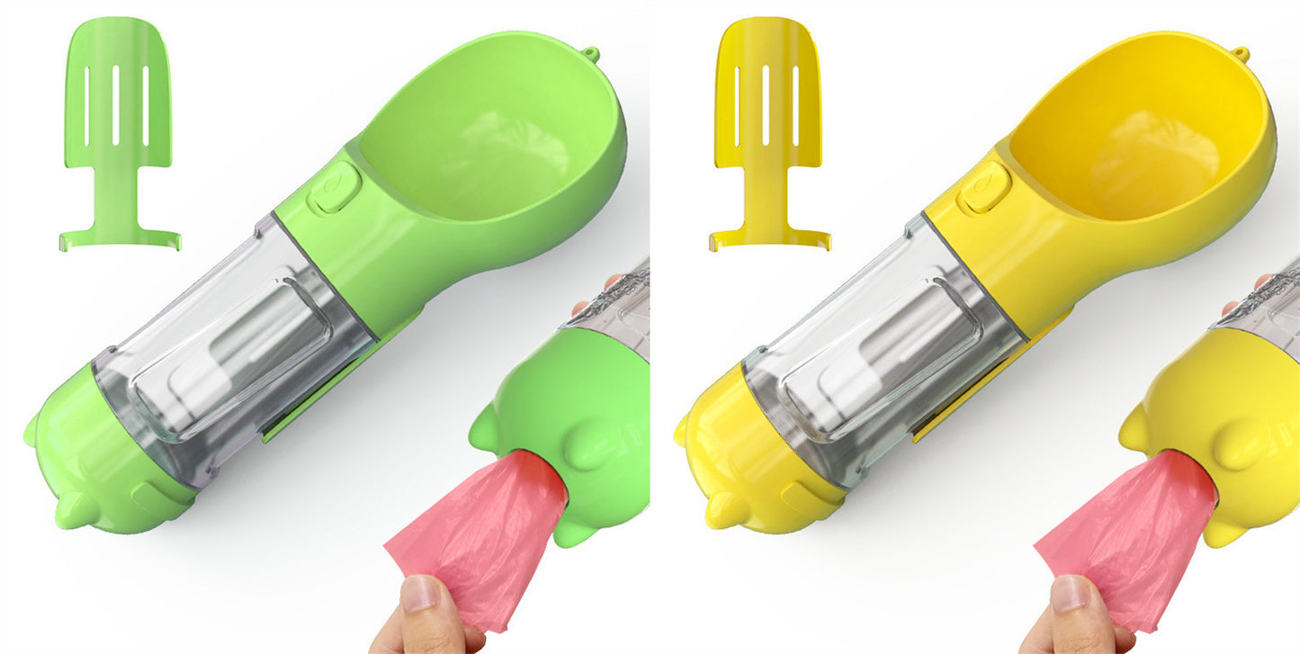 3-in-1 Pet Water Bottle – Bowl, Water Bottle & Bag Holder for Travel and Outdoor Use