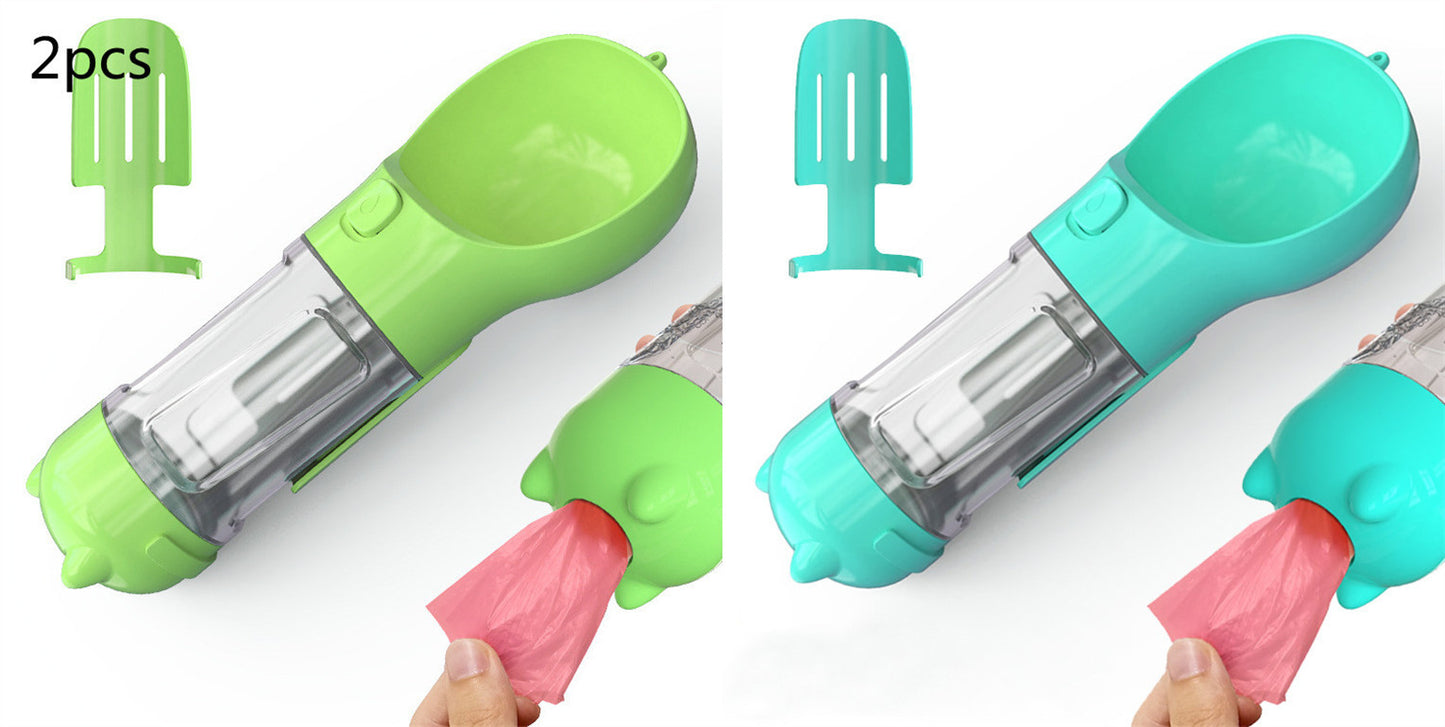 3-in-1 Pet Water Bottle – Bowl, Water Bottle & Bag Holder for Travel and Outdoor Use