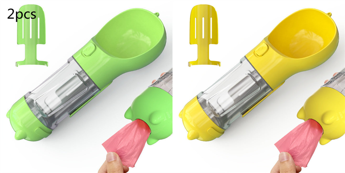 3-in-1 Pet Water Bottle – Bowl, Water Bottle & Bag Holder for Travel and Outdoor Use