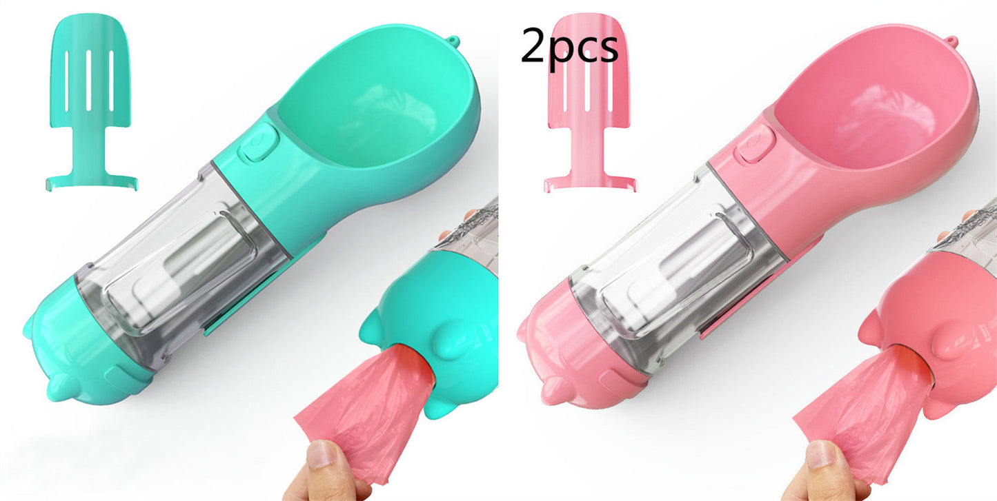 3-in-1 Pet Water Bottle – Bowl, Water Bottle & Bag Holder for Travel and Outdoor Use