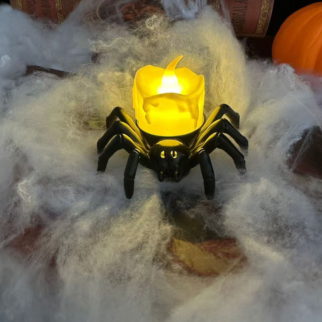 Halloween Pumpa- och Spindelljusstake – Dekorationsrekvisita
