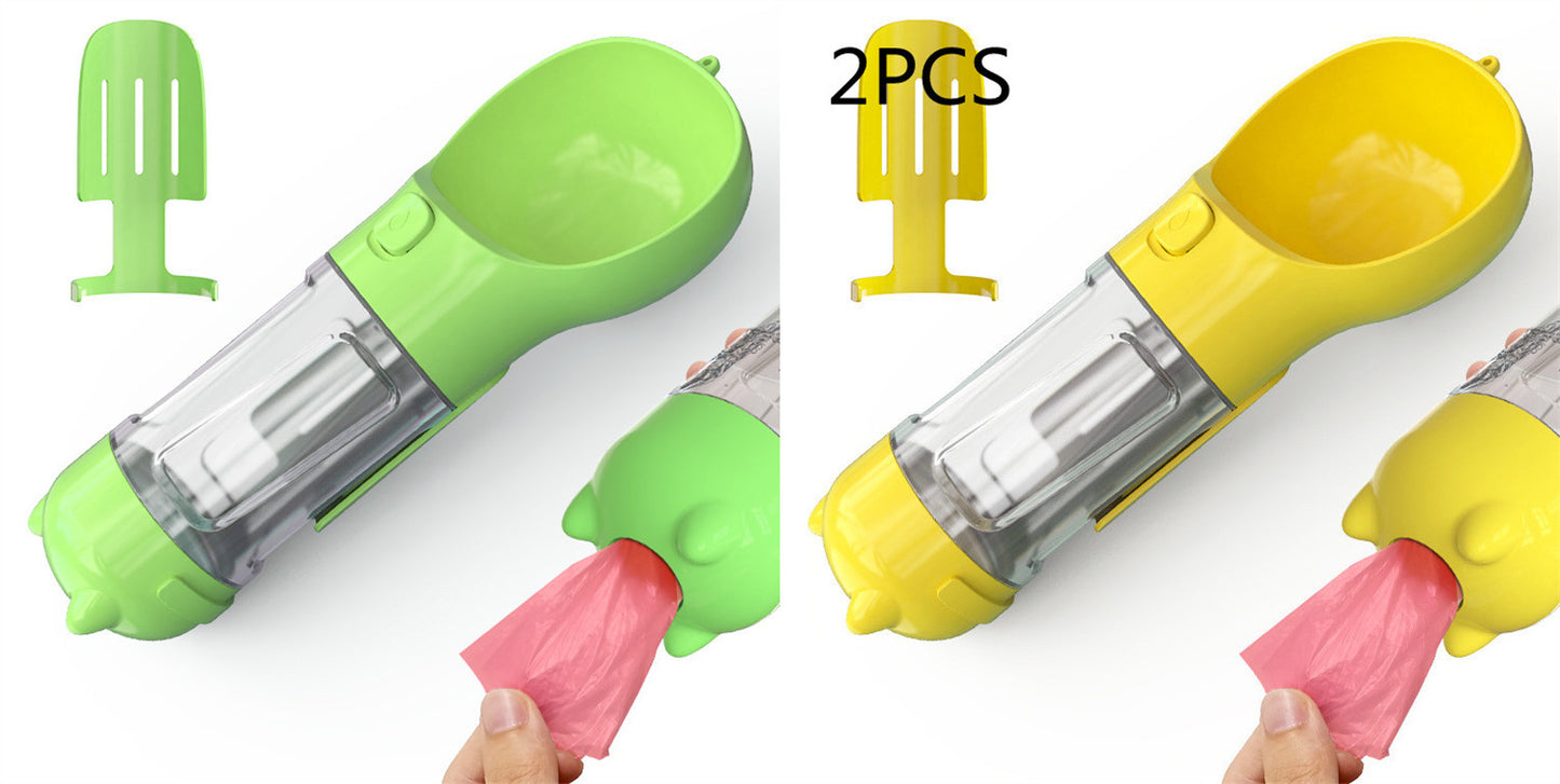 3-in-1 Pet Water Bottle – Bowl, Water Bottle & Bag Holder for Travel and Outdoor Use