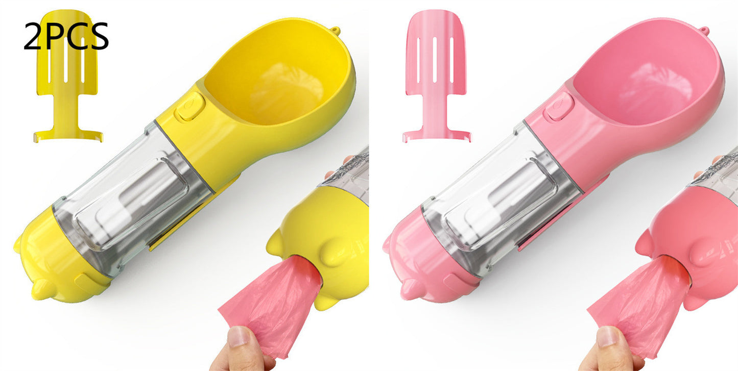 3-in-1 Pet Water Bottle – Bowl, Water Bottle & Bag Holder for Travel and Outdoor Use