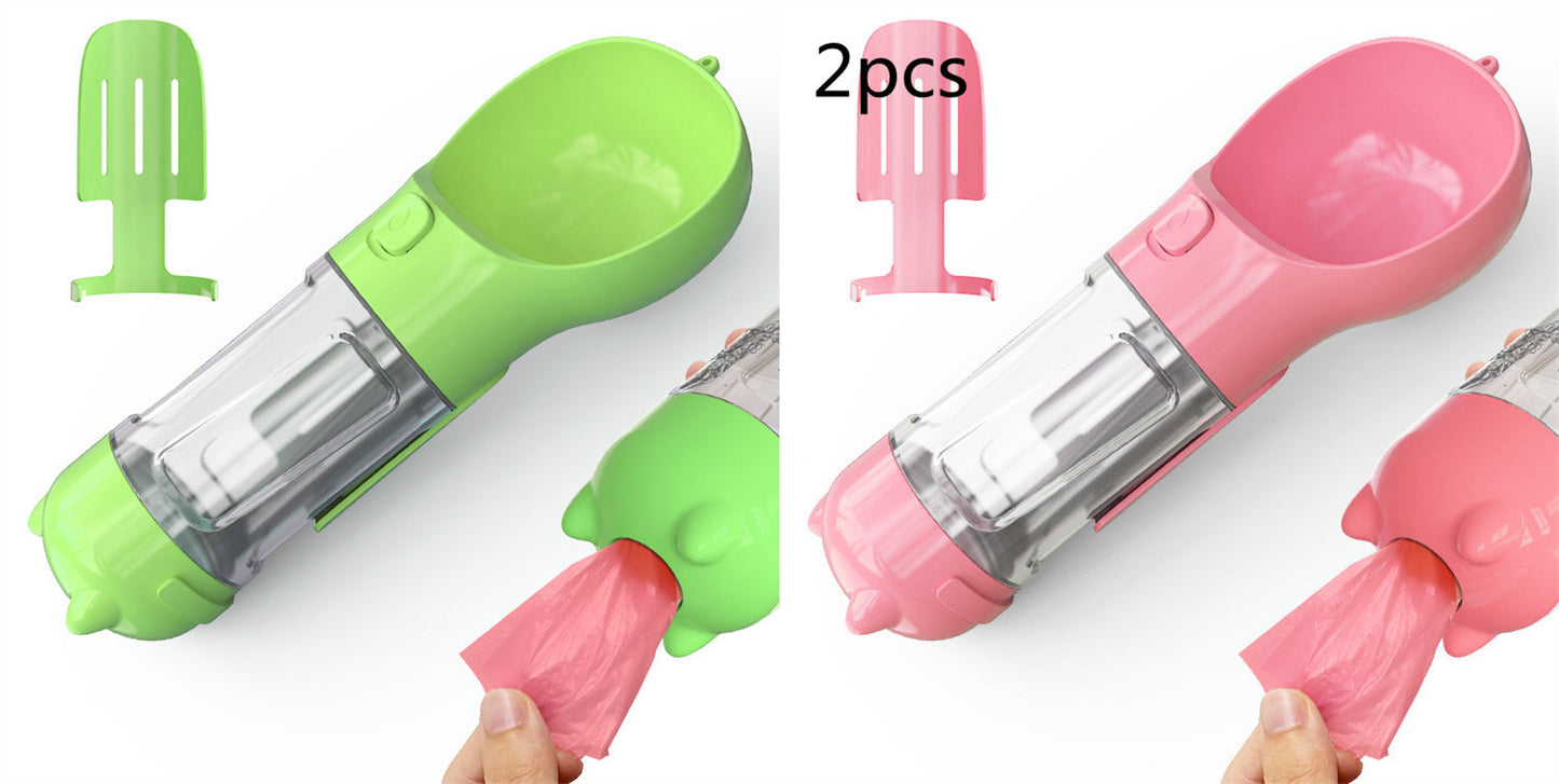 3-in-1 Pet Water Bottle – Bowl, Water Bottle & Bag Holder for Travel and Outdoor Use