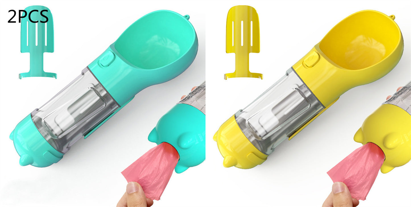3-in-1 Pet Water Bottle – Bowl, Water Bottle & Bag Holder for Travel and Outdoor Use