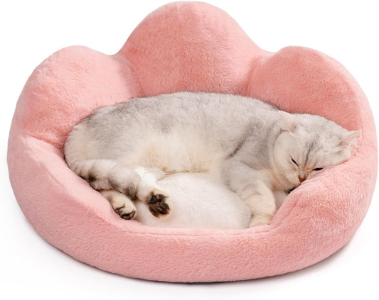 Fluffig Kattsäng 58 cm – Rosa, Halkfri & Tvättbar