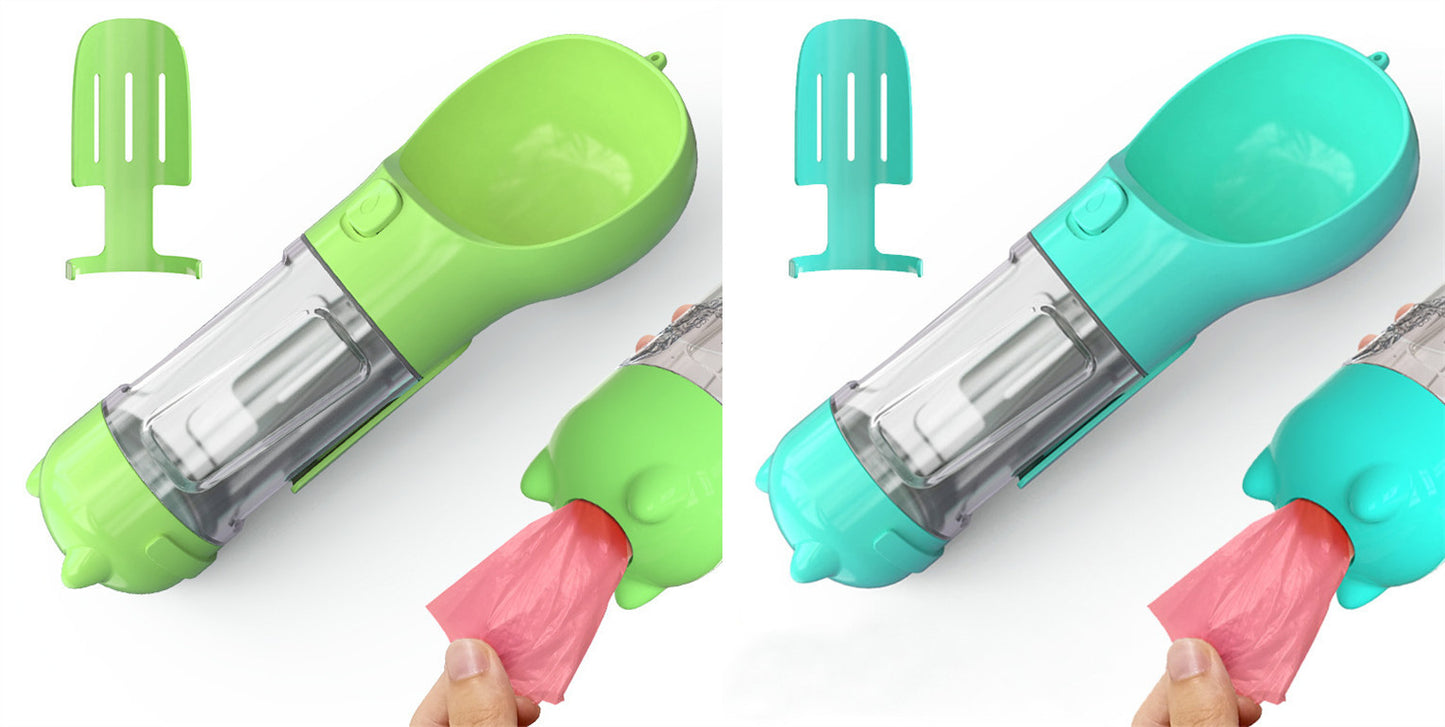 3-in-1 Pet Water Bottle – Bowl, Water Bottle &amp; Bag Holder for Travel and Outdoor Use