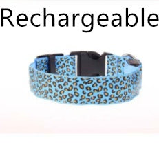 LED Hundhalsband – Justerbart & Säkert med Leopardmönster