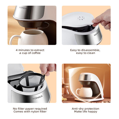 Helautomatisk Kaffemaskin – Mini & Portabel för Hem och Kontor