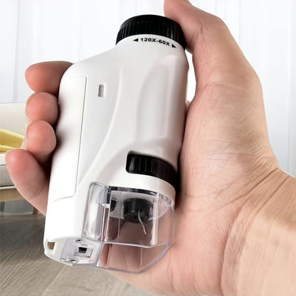 Fickmikroskop för Barn – Portabel Mini-Mikroskopleksak med LED-ljus (60x–120x)