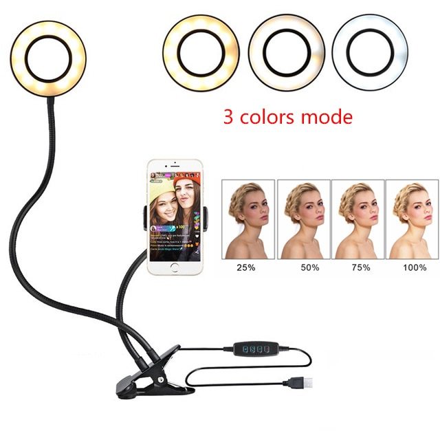 LED Selfie Ring Light – Adjustable Makeup Light with 8 cm Tripod