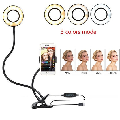 LED Selfie Ring Light – Adjustable Makeup Light with 8 cm Tripod
