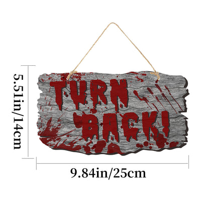 Imitation Trädörrskylt – Spökfestival / Haunted House – Skräckstämningsdekoration
