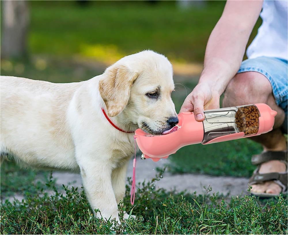 3-in-1 Pet Water Bottle – Bowl, Water Bottle &amp; Bag Holder for Travel and Outdoor Use