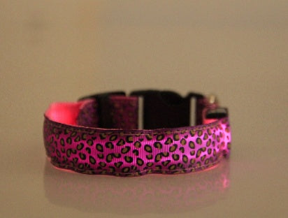 LED Hundhalsband – Justerbart & Säkert med Leopardmönster