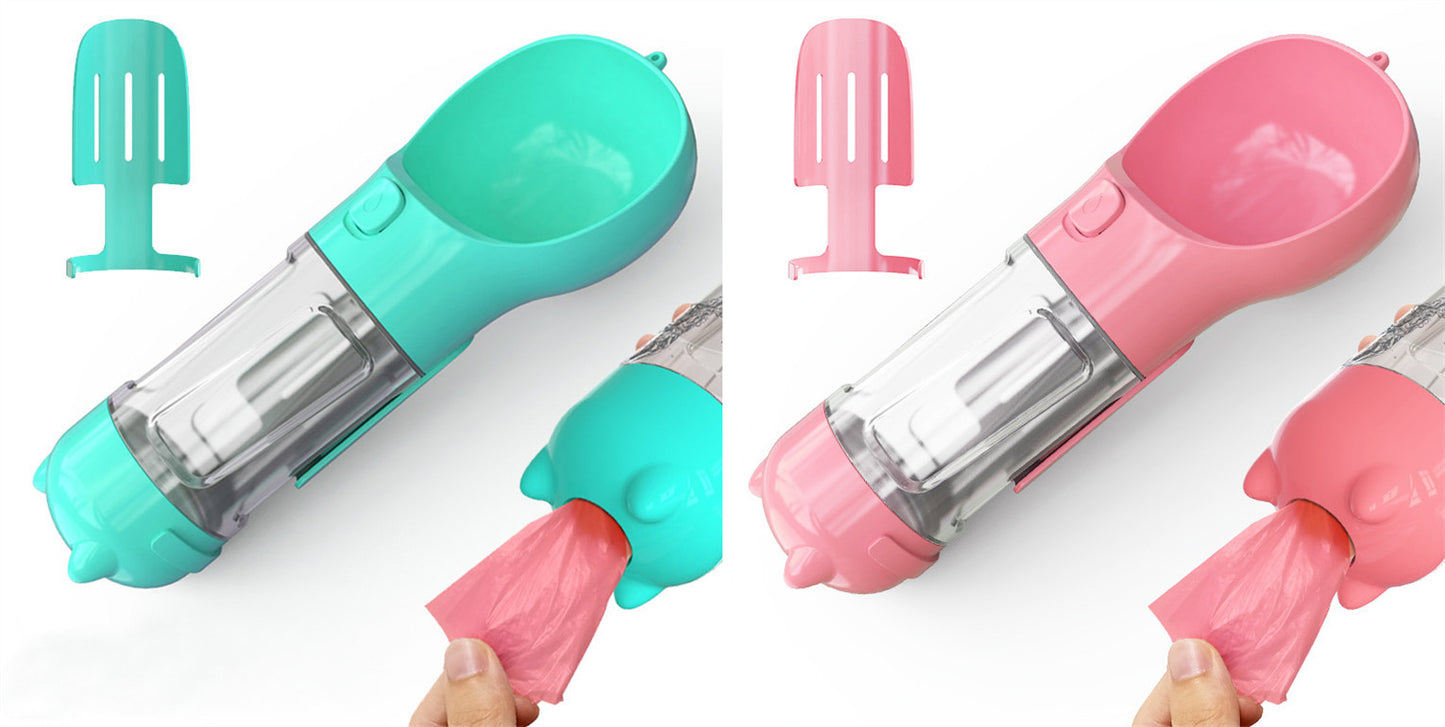 3-in-1 Pet Water Bottle – Bowl, Water Bottle &amp; Bag Holder for Travel and Outdoor Use