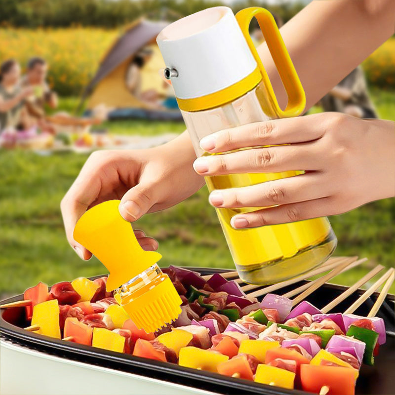 Oil Bottle with Brush – 2-in-1 for Grill &amp; Kitchen