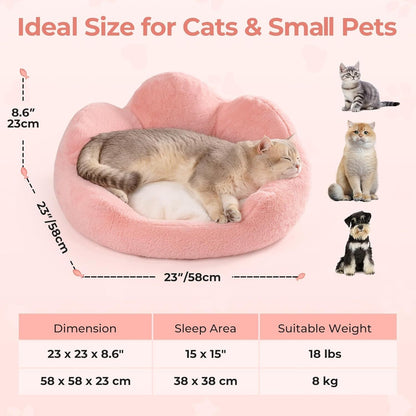 Fluffig Kattsäng 58 cm – Rosa, Halkfri & Tvättbar