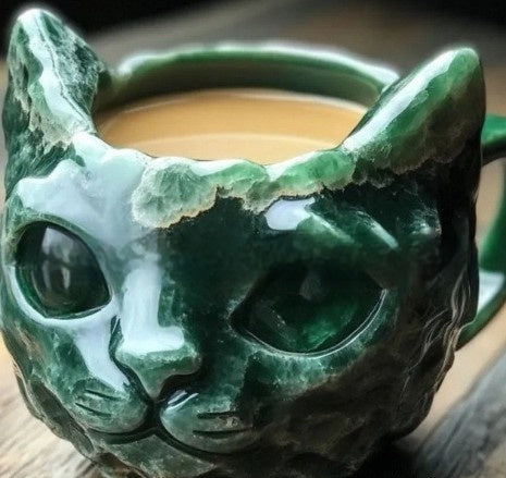 Mugg – Kristallkatt i Resin