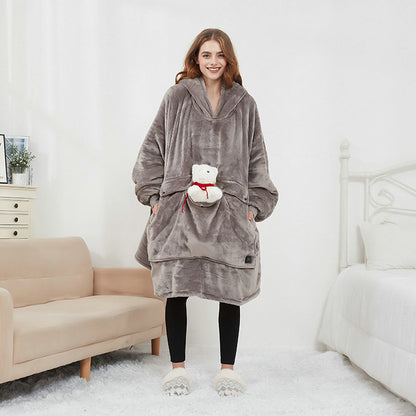 Värmande Hoodie Filt med USB – Stor, Mysig & Bekväm