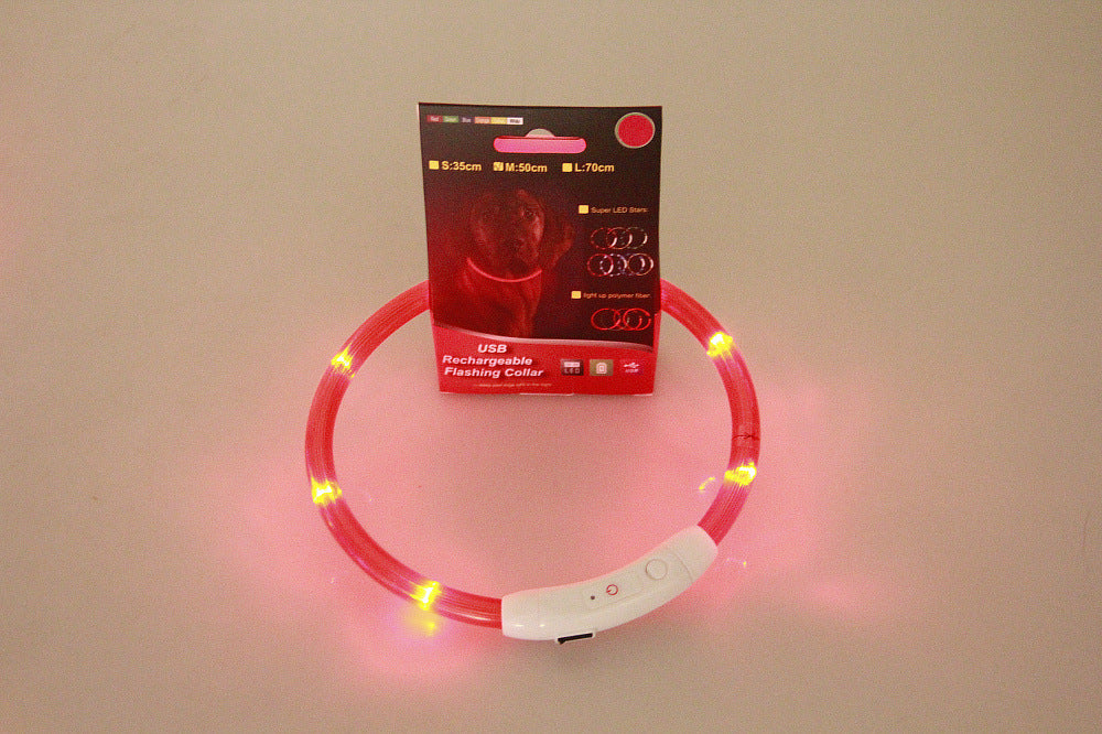 Reflekterande LED-halsband för nattpromenader