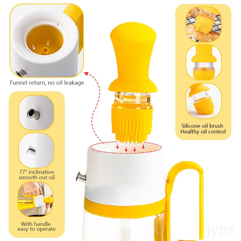 Oil Bottle with Brush – 2-in-1 for Grill &amp; Kitchen