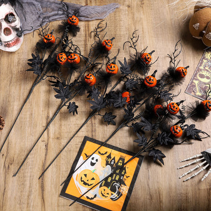 Halloween Dekoration – Svart Skräck Pumpa & Kvistbukett