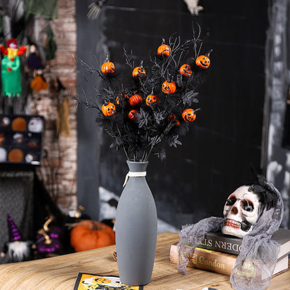 Halloween Dekoration – Svart Skräck Pumpa & Kvistbukett