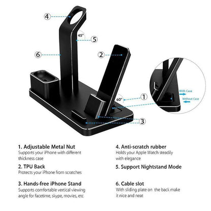 4-in-1 AirPods Dock – Charger &amp; Holder