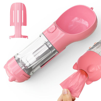3-in-1 Pet Water Bottle – Bowl, Water Bottle &amp; Bag Holder for Travel and Outdoor Use