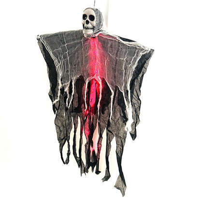 Halloween Dekorationer – Skräckinjagande Hängande Spöke med Dödskalle & Skelettrekvisita