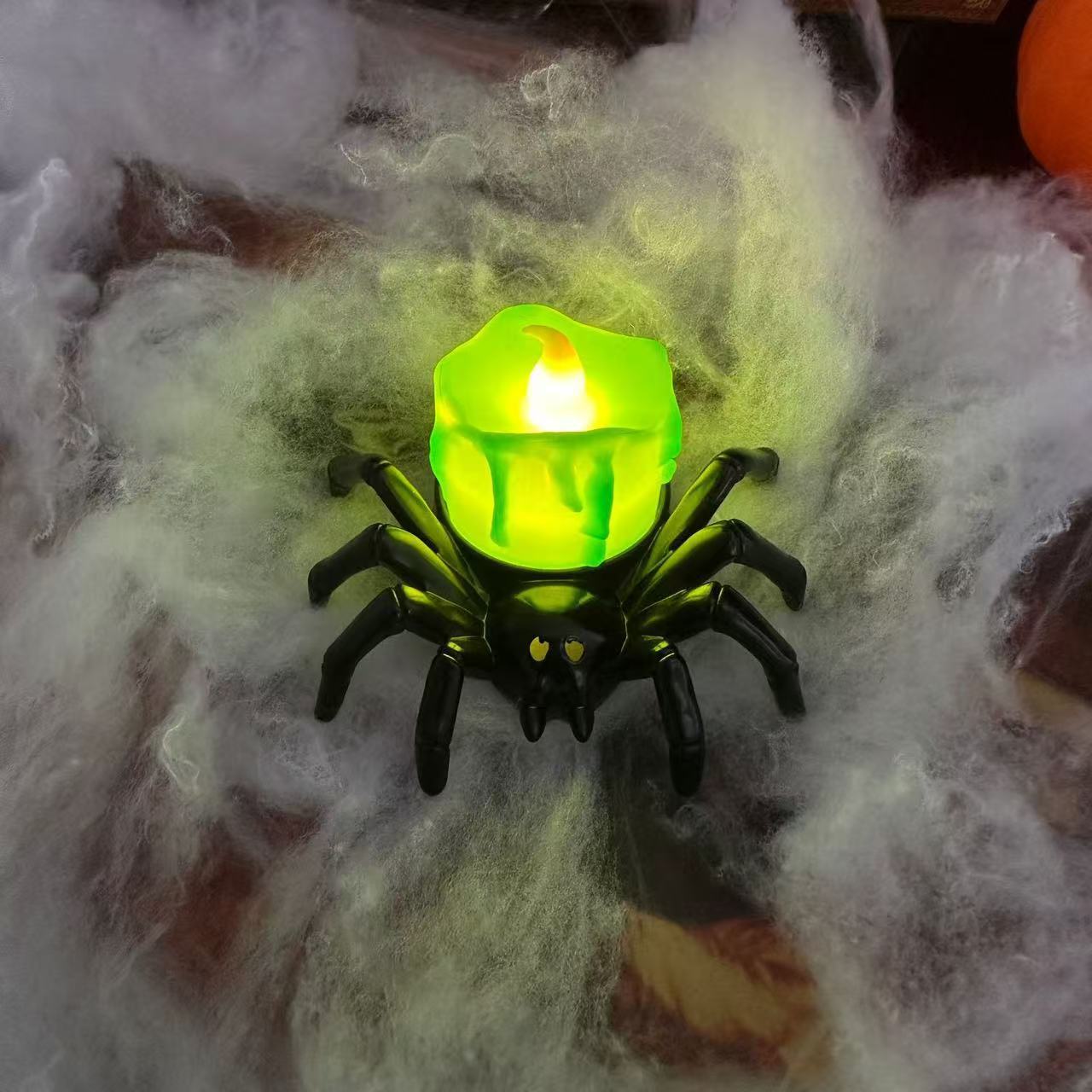 Halloween Pumpa- och Spindelljusstake – Dekorationsrekvisita