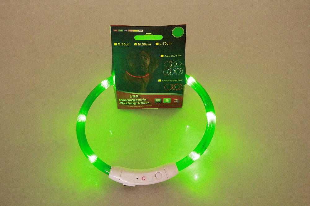Reflekterande LED-halsband för nattpromenader