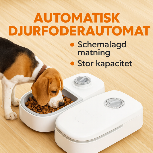 Smart Automatisk Foderautomat för Hundar och Katter – Med Timer och Rostfri Skål