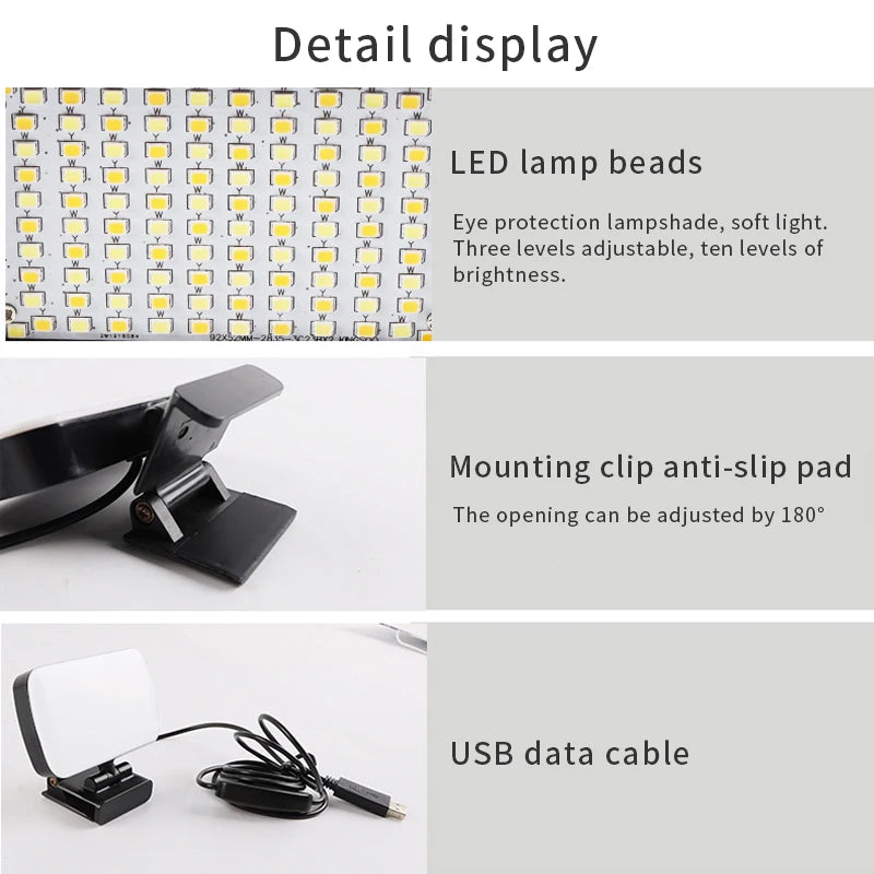 LED Videolampa för Zoom, Streaming & Videomöten – 6500K