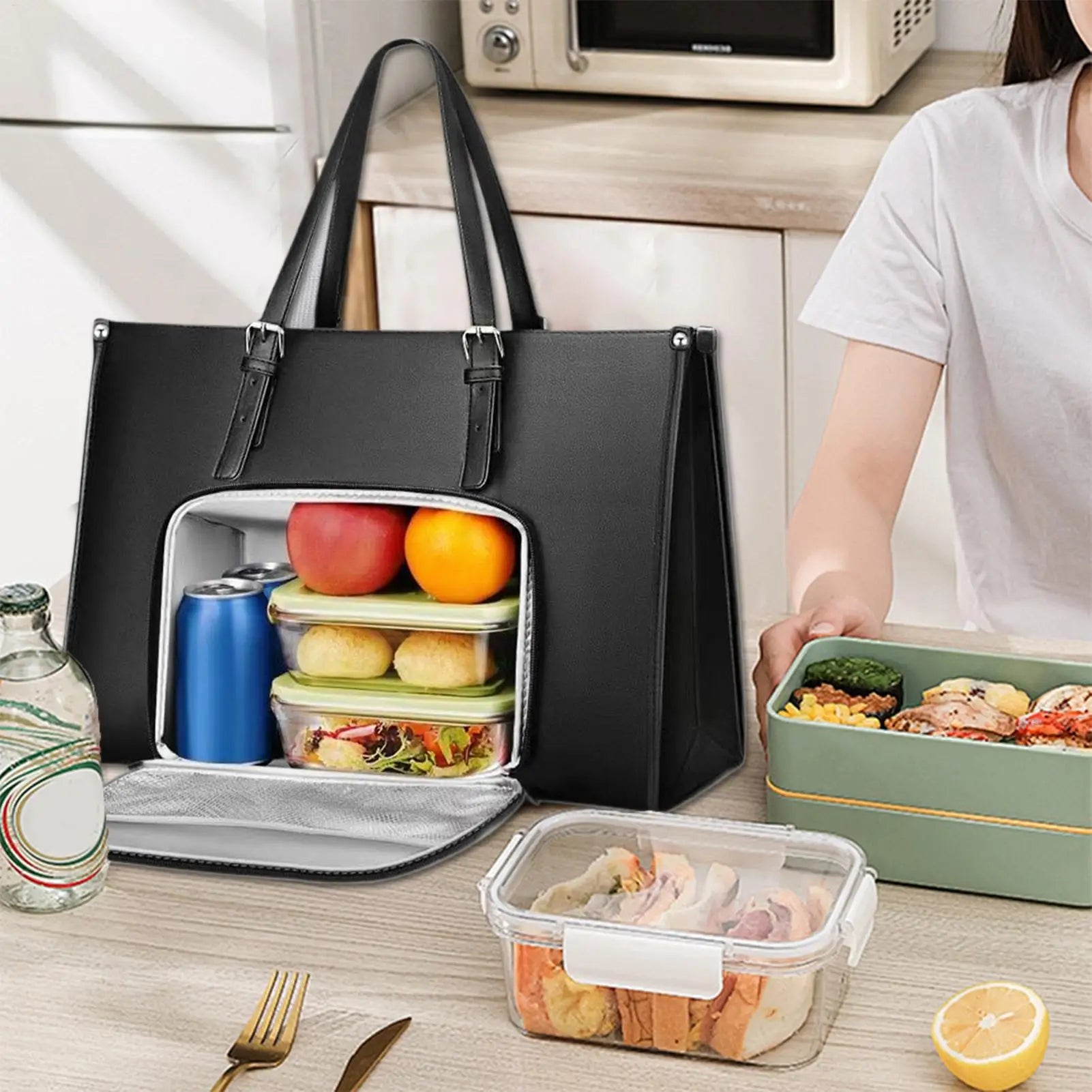 Laptopväska med Isolerat Lunchfack – Datorväska för Arbete och Skola