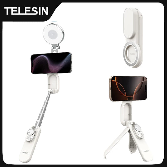 TELEISN Mini Magnetic Smart Phone ZOOM Remote Selfie Stick Tripod For Iphone 17 16 15 14 13 Pro Promax HUAWEI XIAOMI SAMSUNG